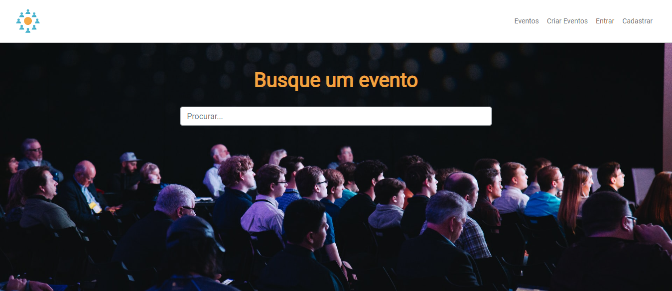 imagem de um site para marcar eventos criado em Laravel